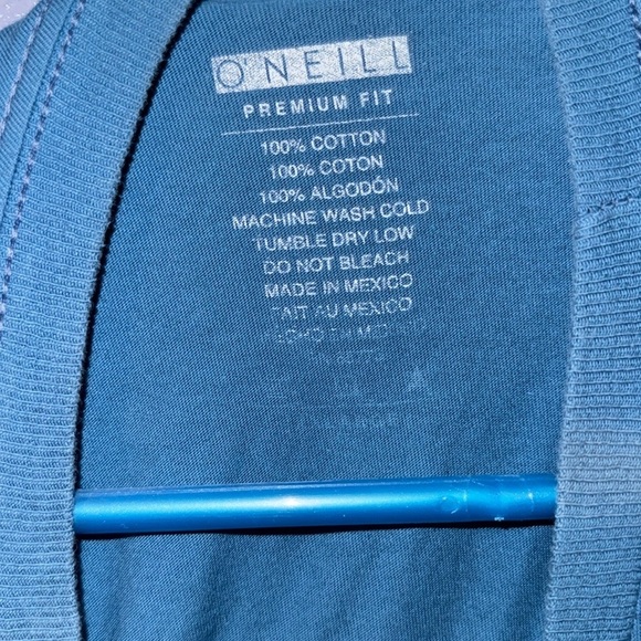 O'Neill Teal and Yellow Men's Short Sleeve Tee - Picture 3 of 4